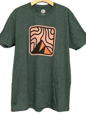 Wohven Men’s Size L Heathered Green Times Almost Up Short Sleeve Tee T-Shirt